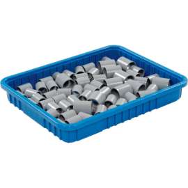 Global Industrial Plastic Dividable Grid Container - DG93030, 22-1/2"L x 17-1/2"W x 3"H, Blue