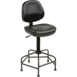 Interion Antimicrobial Shop Stool, Black