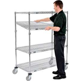 Nexel E-Z Adjust Wire Shelf Truck, 1200 lb. Capacity, 72"L x 18"W x 69"H