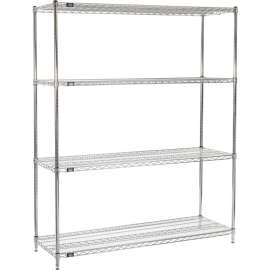 Nexel Shelving Wire Shelving Starter Unit, 60"W x 21"D x 74"H