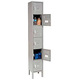 Global Industrial 6-Tier 6 Door Box Locker, 12"W x 18"D x 12"H, Gray, Assembled