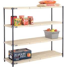 Nexel Shelving Vented Plastic Mat Shelving Unit, 60"W x 21"D x 54"H