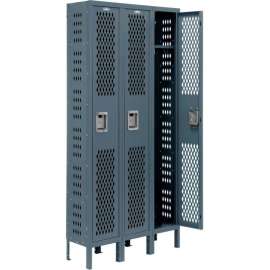 Global Industrial Infinity 1-Tier 3 Door Ventilated Locker, 12"Wx18"Dx72"H, Assembled