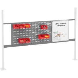 Global Industrial 18" Whiteboard & 36" Louver Panel Kit, 72"W, Gray