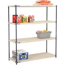 Nexel Shelving Vented Plastic Mat Shelving Unit, 54"W x 24"D x 63"H