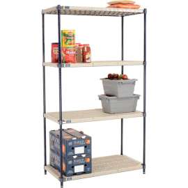 Nexel Shelving Vented Plastic Mat Shelving Unit, 42"W x 21"D x 74"H