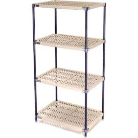 Nexel Shelving Vented Plastic Mat Shelving Unit, 30"W x 18"D x 63"H