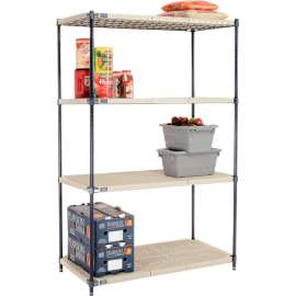 Nexel Shelving Vented Plastic Mat Shelving Unit, 48"W x 24"D x 74"H