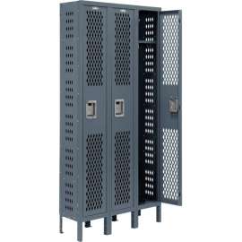 Global Industrial Infinity 1-Tier 3 Door Ventilated Locker, 12"Wx12"Dx72"H, Unassembled