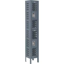 Global Industrial Infinity 2-Tier 2 Door Ventilated Locker, 12"Wx18"Dx36"H, Assembled