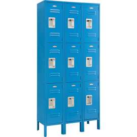 Global Industrial Infinity 3-Tier 9 Door Locker, 12"Wx15"Dx24"H, Blue, Assembled