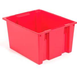 Global Industrial Stack and Nest Storage Container SNT300 No Lid 29-1/2 x 19-1/2 x 15, Red