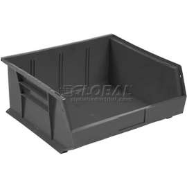 Plastic Stack & Hang Bin, 16-1/2"W x 10-7/8"D x 5"H, Black