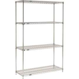 Nexel Shelving Quick Adjust, Wire Shelving Starter Unit, 36"W x 18"D x 54"H