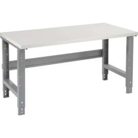 Global Industrial 72x36 Adjustable Height Workbench C-Channel Leg - Laminate Square Edge Gray
