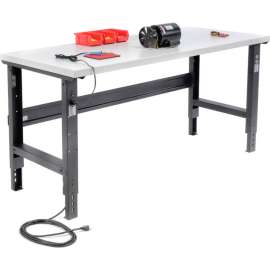Global Industrial 72x36 Adjustable Height Workbench C-Channel Leg - Laminate Square Edge Black