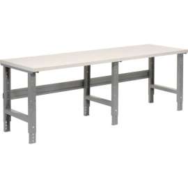 Global Industrial 96x30 Adjustable Height Workbench C-Channel Leg - Laminate Square Edge Gray