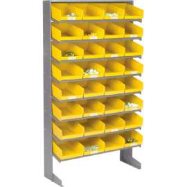 Global Industrial 8 Shelf Floor Pick Rack - 32 Yellow Plastic Shelf Bins 8 Inch Wide 33x12x61