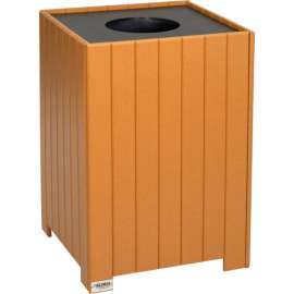 Global Industrial Recycled Plastic Square Trash Can With Liner, 32 Gallon, Cedar