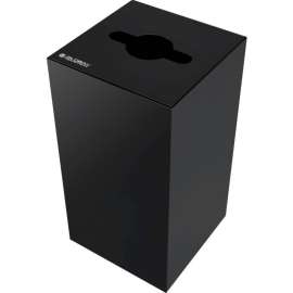 Global Industrial Square Recycling Can with Mixed Recycling Lid, 32 Gallon, Black