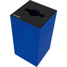 Global Industrial Square Recycling Can with Mixed Recycling Lid, 28 Gallon, Blue