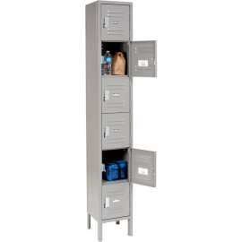 Global Industrial 6-Tier 6 Door Box Locker, 12"W x 12"D x 12"H, Gray, Assembled
