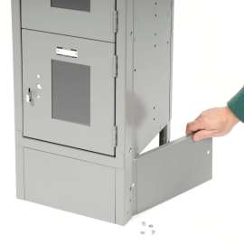 End Base For 15"Dx6"H Gray Locker, Pair (Left & Right)