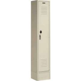 Global Industrial Paramount 1-Tier 1 Door Locker, 15"Wx18"Dx72"H, Tan, Unassembled
