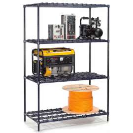 Nexel Nexelon, 4 Tier, Heavy Duty, Wire Shelving Starter Unit 24"W x 24"D x 74"H