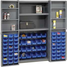 Bin Cabinet Deep Door, 72 BL Bin, Shelves, 16 Ga. Assembled Cabinet 38x24x72