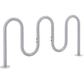 Global Industrial Deluxe Wave Bike Rack, 7-Bike Capacity, Flange Mount, Gray