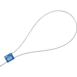 Global Industrial Metal Cable Seal, 1/16"x24"L, Blue, 50/Pack