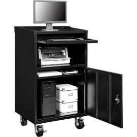 Global Industrial Mobile Computer Workstation, Black, Assembled