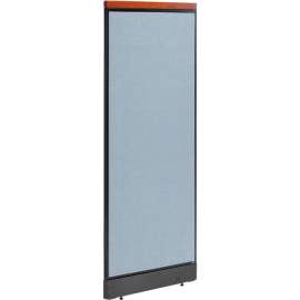 Interion Deluxe Non-Electric Office Partition Panel with Raceway, 24-1/4"W x 65-1/2"H, Blue