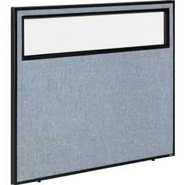 Interion Office Partition Panel with Partial Window, 48-1/4"W x 42"H, Blue