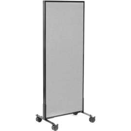 Interion Mobile Office Partition Panel, 24-1/4"W x 63"H, Gray