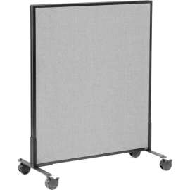 Interion Mobile Office Partition Panel, 36-1/4"W x 45"H, Gray