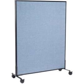 Interion Mobile Office Partition Panel, 48-1/4"W x 63"H, Blue