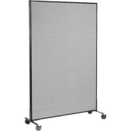Interion Mobile Office Partition Panel, 48-1/4"W x 75"H, Gray