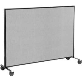 Interion Mobile Office Partition Panel, 60-1/4"W x 45"H, Gray