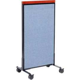 Interion Mobile Deluxe Office Partition Panel, 24-1/4"W x 46-1/2"H, Blue