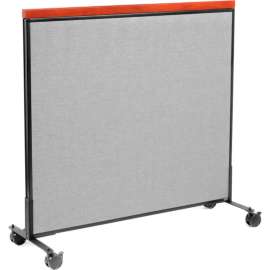 Interion Mobile Deluxe Office Partition Panel, 48-1/4"W x 46-1/2"H, Gray
