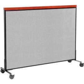 Interion Mobile Deluxe Office Partition Panel, 60-1/4"W x 46-1/2"H, Gray