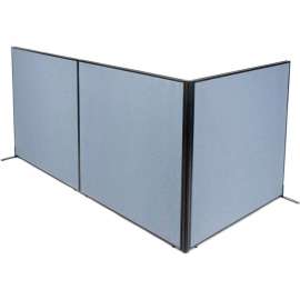 Interion Freestanding 3-Panel Corner Room Divider, 60-1/4"W x 60"H Panels, Blue