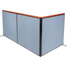 Interion Deluxe Freestanding 3-Panel Corner Room Divider, 60-1/4"W x 61-1/2"H, Blue