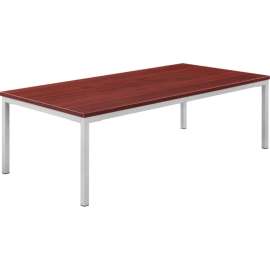 Wood Coffee Table with Steel Frame - 48" x 24" - Mahogany