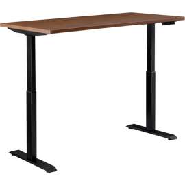 Interion Electric Height Adjustable Desk, 48"W x 30"D, Walnut W/ Black Base