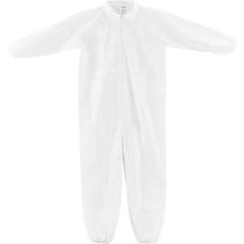 Global Industrial Disposable Microporous Coverall, Elastic Wrists/Ankles, WHT, Large, 25/Case