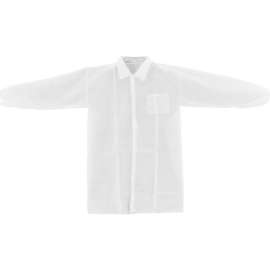Global Industrial Disposable Polypropylene Lab Coat, Elastic Wrists, Medium, 25/Case