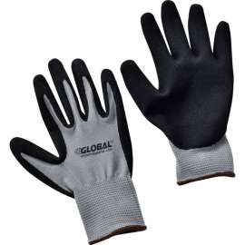 Global Industrial Ultra-Grip Foam Nitrile Coated Gloves, Gray/Black, Large, 1-Pair